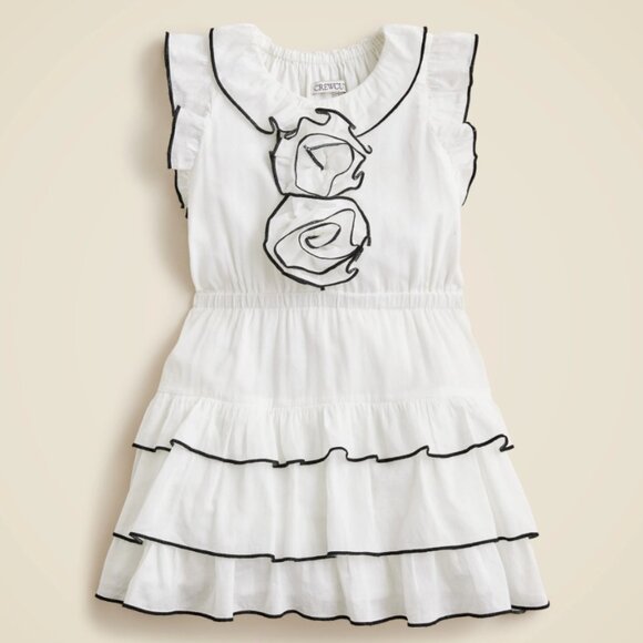 Crewcuts Other - NWT Beautiful JCrew crewcuts Girls White rosette ruffle-trim cotton dress Easter